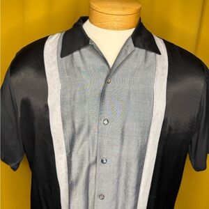 Stylish Black and Gray Men's Casual Button Down Shirt
